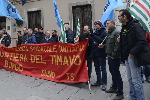 Manifestazione di protesta dei lavoratori della cartiera Burgo di Duino - Trieste 09/11/2017